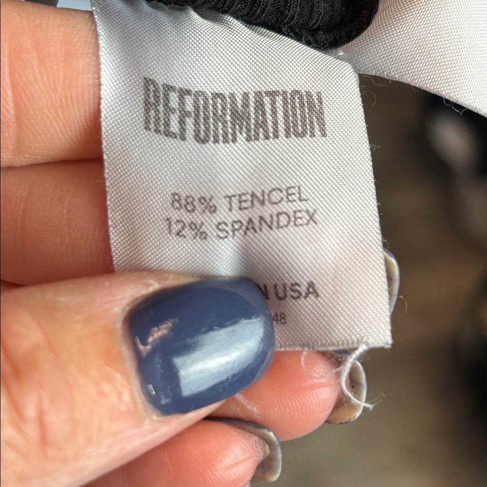 Reformation  Sicily Black Ribbed Top - Picture 7 of 7